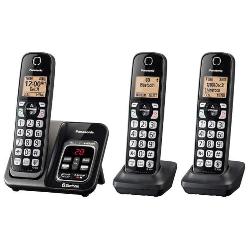 Panasonic 3 Handsets DECT 6.0 Digital Phone System(Link-To-Cell) Model Number: KX-TG273CSK