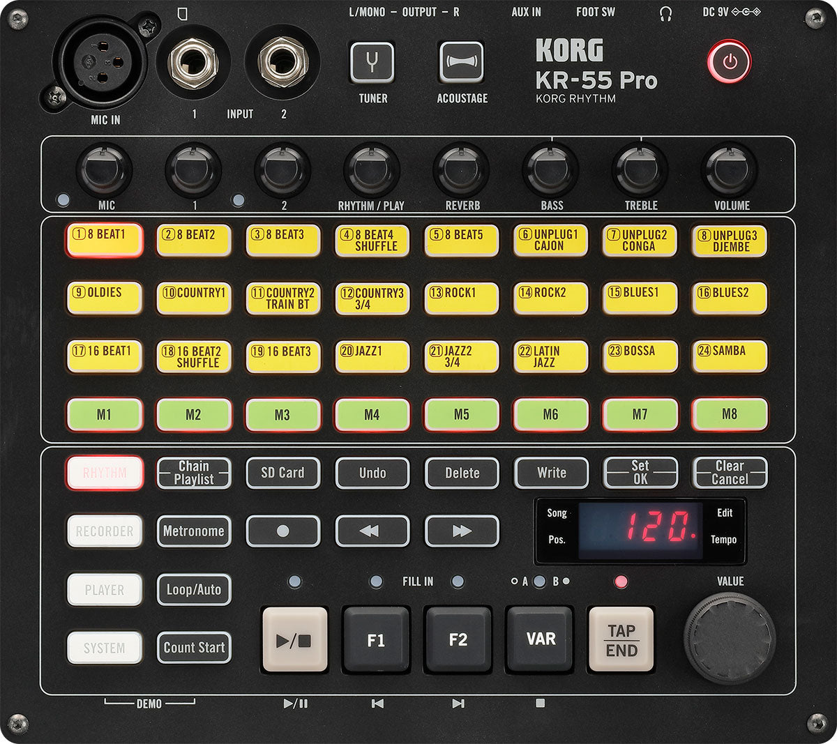 Korg KR-55 Pro Rhythm Machine with 24 Rhythms, Audio Player and SD
