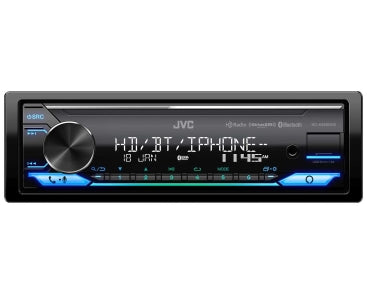 JVC Digital Media Reciever With HD RADIO Variable Color Illumination, 2 Phone Full Time Connection Digital Media Receiver / HD Radio/ SiriusXM / Amazon Alexa / 13-Band EQ / Variable-Color Illumination