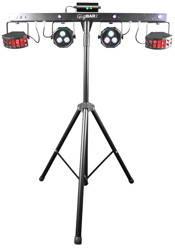 Chauvet DJ Gig Bar 2 4-in-1 LED Derby, Wash, Strobe and Laser Lighting Bar with Stand and Bag