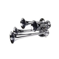 Pipeman Train Horn, 4 Chromed Plastic Trumpets