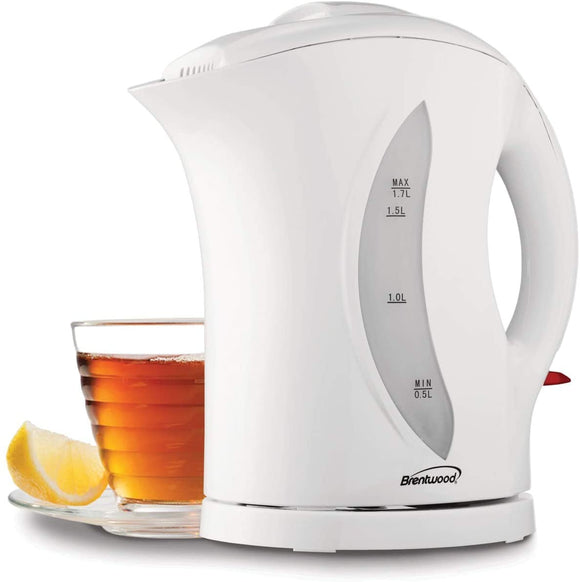 Brentwood KT-1617 BPA Free 1.7 Liter Cordless Electric Kettle, White [KT-1617]