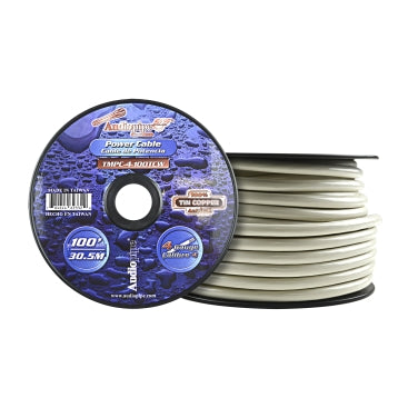 AUDIOPIPE, MARINE 4 GAUGE 100 FEET WHITE TINNED COPPER POWER CABLE