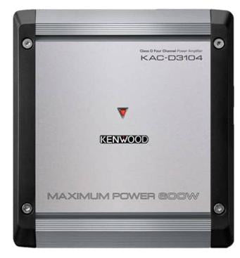 Kenwood, Class D 4-Ch Power Amplifier Bass Boost, Hi Level Input, 600 W Max