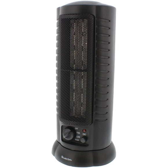 Comfort Zone CZ488 1,500-Watt Oscillating Ceramic Tower Heater with Safety Features, Black