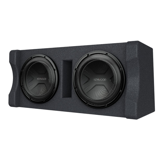 Kenwood, Dual 12” Pre-Loaded Subwoofer Enclosure, 1200W MAX, 600W RMS