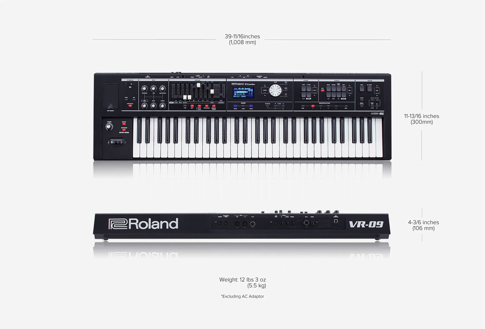 Roland V-Combo VR-09-B Stage Keyboard 61-Key Stage Performance Keyboar –  4th Ave Electronics